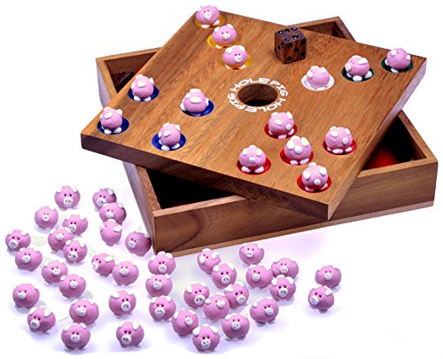 Logoplay Holzspiele Pig Big Schweinchenspiel - Würfelspiel - Gesellschaftsspiel - Brettspiel aus Holz